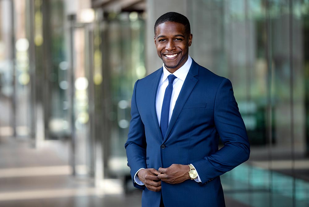 navy blue suit